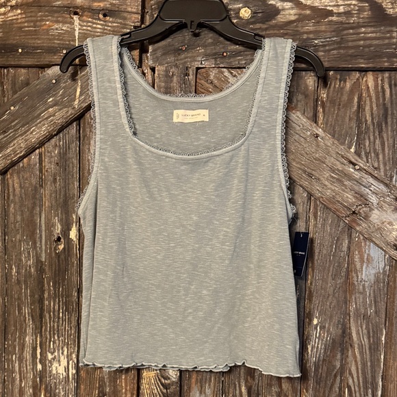 Lucky Brand Grey/Green Tank Top - Picture 1 of 4